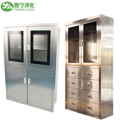 ग्लास-डोर स्टेनलेस स्टील 304 मेडिकल कैबिनेट डैम्पप्रूफ फीचर के साथ अस्पताल दवा भंडारण के लिए